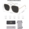 image:imageSOJOS Trendy Oversized Square Metal Frame Sunglasses for Women Men Retro Big Flat Lens UV Protection Sunglasses SJ1146GoldGrey