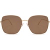 image:imageSOJOS Trendy Oversized Square Metal Frame Sunglasses for Women Men Retro Big Flat Lens UV Protection Sunglasses SJ1146GoldRetro Brown
