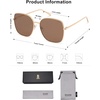image:imageSOJOS Trendy Oversized Square Metal Frame Sunglasses for Women Men Retro Big Flat Lens UV Protection Sunglasses SJ1146GoldRetro Brown