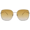 image:imageSOJOS Trendy Oversized Square Metal Frame Sunglasses for Women Men Retro Big Flat Lens UV Protection Sunglasses SJ1146Light GunGradient Yellowishbrown