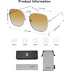 image:imageSOJOS Trendy Oversized Square Metal Frame Sunglasses for Women Men Retro Big Flat Lens UV Protection Sunglasses SJ1146Light GunGradient Yellowishbrown