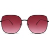 image:imageSOJOS Trendy Oversized Square Metal Frame Sunglasses for Women Men Retro Big Flat Lens UV Protection Sunglasses SJ1146Matte BlackGradient Burgundy