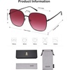 image:imageSOJOS Trendy Oversized Square Metal Frame Sunglasses for Women Men Retro Big Flat Lens UV Protection Sunglasses SJ1146Matte BlackGradient Burgundy