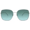 image:imageSOJOS Trendy Oversized Square Metal Frame Sunglasses for Women Men Retro Big Flat Lens UV Protection Sunglasses SJ1146SilverGradient Bluishgreen