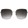 image:imageSOJOS Trendy Oversized Square Metal Frame Sunglasses for Women Men Retro Big Flat Lens UV Protection Sunglasses SJ1146SilverGradient Grey