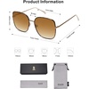 image:imageSOJOS Trendy Oversized Square Metal Frame Sunglasses for Women Men Retro Big Flat Lens UV Protection Sunglasses SJ1146TortoiseGradient Brown