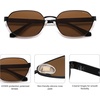 image:imageSOJOS Trendy Polarized Hexagon Sunglasses for Women Men UV400 Retro Rectangle Shades SJ1238BlackBrown
