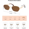 image:imageSOJOS Trendy Polarized Hexagon Sunglasses for Women Men UV400 Retro Rectangle Shades SJ1238GoldBrown