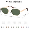 image:imageSOJOS Trendy Polarized Hexagon Sunglasses for Women Men UV400 Retro Rectangle Shades SJ1238GoldGreen