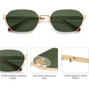 image:imageSOJOS Trendy Polarized Hexagon Sunglasses for Women Men UV400 Retro Rectangle Shades SJ1238GoldGreen