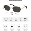 image:imageSOJOS Trendy Polarized Hexagon Sunglasses for Women Men UV400 Retro Rectangle Shades SJ1238GoldGrey