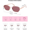 image:imageSOJOS Trendy Polarized Hexagon Sunglasses for Women Men UV400 Retro Rectangle Shades SJ1238Rose GoldRed