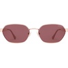 image:imageSOJOS Trendy Polarized Hexagon Sunglasses for Women Men UV400 Retro Rectangle Shades SJ1238Rose GoldRed