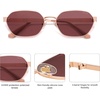 image:imageSOJOS Trendy Polarized Hexagon Sunglasses for Women Men UV400 Retro Rectangle Shades SJ1238Rose GoldRed