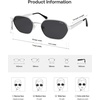image:imageSOJOS Trendy Polarized Hexagon Sunglasses for Women Men UV400 Retro Rectangle Shades SJ1238SilverGrey