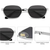 image:imageSOJOS Trendy Polarized Hexagon Sunglasses for Women Men UV400 Retro Rectangle Shades SJ1238SilverGrey