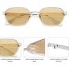 image:imageSOJOS Trendy Polarized Hexagon Sunglasses for Women Men UV400 Retro Rectangle Shades SJ1238SilverLight Brown