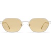 image:imageSOJOS Trendy Polarized Hexagon Sunglasses for Women Men UV400 Retro Rectangle Shades SJ1238SilverLight Brown