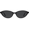 image:imageSOJOS Trendy Polarized Oval Sunglasses for Women Retro Chic 90s Shades Lightweight Sunnies SJ2656Black Frame Grey Lens