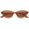 image:imageSOJOS Trendy Polarized Oval Sunglasses for Women Retro Chic 90s Shades Lightweight Sunnies SJ2656Brown Frame Brown Lens