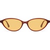 image:imageSOJOS Trendy Polarized Oval Sunglasses for Women Retro Chic 90s Shades Lightweight Sunnies SJ2656Milky Brown Frame Orange Lens