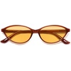 image:imageSOJOS Trendy Polarized Oval Sunglasses for Women Retro Chic 90s Shades Lightweight Sunnies SJ2656Milky Brown Frame Orange Lens