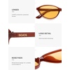image:imageSOJOS Trendy Polarized Oval Sunglasses for Women Retro Chic 90s Shades Lightweight Sunnies SJ2656Milky Brown Frame Orange Lens