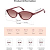 image:imageSOJOS Trendy Polarized Oval Sunglasses for Women Retro Chic 90s Shades Lightweight Sunnies SJ2656Red Frame Red Grading Lens