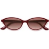 image:imageSOJOS Trendy Polarized Oval Sunglasses for Women Retro Chic 90s Shades Lightweight Sunnies SJ2656Red Frame Red Grading Lens
