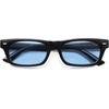 image:imageSOJOS Trendy Polarized Rectangle Sunglasses Womens Men Retro Vintage Sun Glasses SJ2379Black Frame Blue Lens