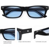 image:imageSOJOS Trendy Polarized Rectangle Sunglasses Womens Men Retro Vintage Sun Glasses SJ2379Black Frame Blue Lens