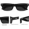image:imageSOJOS Trendy Polarized Rectangle Sunglasses Womens Men Retro Vintage Sun Glasses SJ2379Black Frame Grey Lens