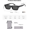 image:imageSOJOS Trendy Polarized Rectangle Sunglasses Womens Men Retro Vintage Sun Glasses SJ2379Black Frame Grey Lens