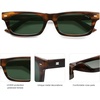 image:imageSOJOS Trendy Polarized Rectangle Sunglasses Womens Men Retro Vintage Sun Glasses SJ2379Brown Stripe Pattern Frame Green Lens