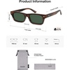 image:imageSOJOS Trendy Polarized Rectangle Sunglasses Womens Men Retro Vintage Sun Glasses SJ2379Brown Stripe Pattern Frame Green Lens