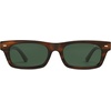 image:imageSOJOS Trendy Polarized Rectangle Sunglasses Womens Men Retro Vintage Sun Glasses SJ2379Brown Stripe Pattern Frame Green Lens