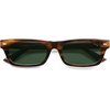 image:imageSOJOS Trendy Polarized Rectangle Sunglasses Womens Men Retro Vintage Sun Glasses SJ2379Brown Stripe Pattern Frame Green Lens