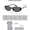image:imageSOJOS Trendy Polarized Retro Oval Sunglasses for Women Chic 90s Sunnies Lightweight Narrow Shades SJ2641Black Frame Grey Lens