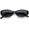 image:imageSOJOS Trendy Polarized Retro Oval Sunglasses for Women Chic 90s Sunnies Lightweight Narrow Shades SJ2641Black Frame Grey Lens