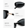 image:imageSOJOS Trendy Polarized Retro Oval Sunglasses for Women Chic 90s Sunnies Lightweight Narrow Shades SJ2641Black Frame Grey Lens