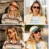 image:imageSOJOS Trendy Polarized Retro Oval Sunglasses for Women Chic 90s Sunnies Lightweight Narrow Shades SJ2641Black Frame Grey Lens