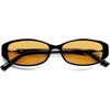 image:imageSOJOS Trendy Polarized Retro Oval Sunglasses for Women Chic 90s Sunnies Lightweight Narrow Shades SJ2641Black Frame Orange Lens