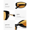 image:imageSOJOS Trendy Polarized Retro Oval Sunglasses for Women Chic 90s Sunnies Lightweight Narrow Shades SJ2641Black Frame Orange Lens