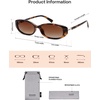 image:imageSOJOS Trendy Polarized Retro Oval Sunglasses for Women Chic 90s Sunnies Lightweight Narrow Shades SJ2641Brown Tortoise Frame Brown Grading Lens