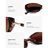 image:imageSOJOS Trendy Polarized Retro Oval Sunglasses for Women Chic 90s Sunnies Lightweight Narrow Shades SJ2641Brown Tortoise Frame Brown Grading Lens