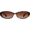 image:imageSOJOS Trendy Polarized Retro Oval Sunglasses for Women Chic 90s Sunnies Lightweight Narrow Shades SJ2641Brown Tortoise Frame Brown Grading Lens