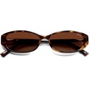 image:imageSOJOS Trendy Polarized Retro Oval Sunglasses for Women Chic 90s Sunnies Lightweight Narrow Shades SJ2641Brown Tortoise Frame Brown Grading Lens