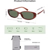 image:imageSOJOS Trendy Polarized Retro Oval Sunglasses for Women Chic 90s Sunnies Lightweight Narrow Shades SJ2641Milky Brown Frame Green Lens