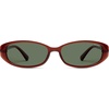 image:imageSOJOS Trendy Polarized Retro Oval Sunglasses for Women Chic 90s Sunnies Lightweight Narrow Shades SJ2641Milky Brown Frame Green Lens