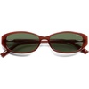 image:imageSOJOS Trendy Polarized Retro Oval Sunglasses for Women Chic 90s Sunnies Lightweight Narrow Shades SJ2641Milky Brown Frame Green Lens